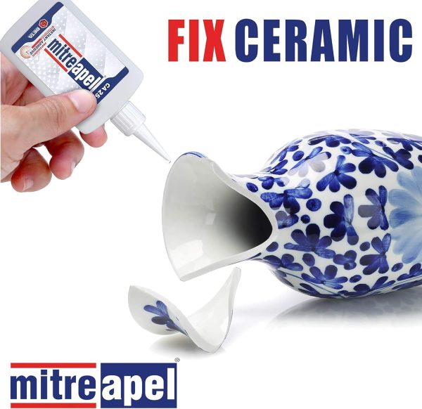 MITREAPEL CA Glue with Activator (2 x 0.80 oz - 2 x 3.30 fl oz.) - CA Glue for Woodworking - Cyanoacrylate Glue and Activator Spray - Crazy Glue, Super Glue for Crafts and DIY Projects - (2 Pk) - Image 6