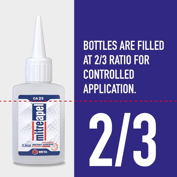 MITREAPEL CA Glue with Activator (2 x 0.80 oz - 2 x 3.30 fl oz.) - CA Glue for Woodworking - Cyanoacrylate Glue and Activator Spray - Crazy Glue, Super Glue for Crafts and DIY Projects - (2 Pk) - Image 9