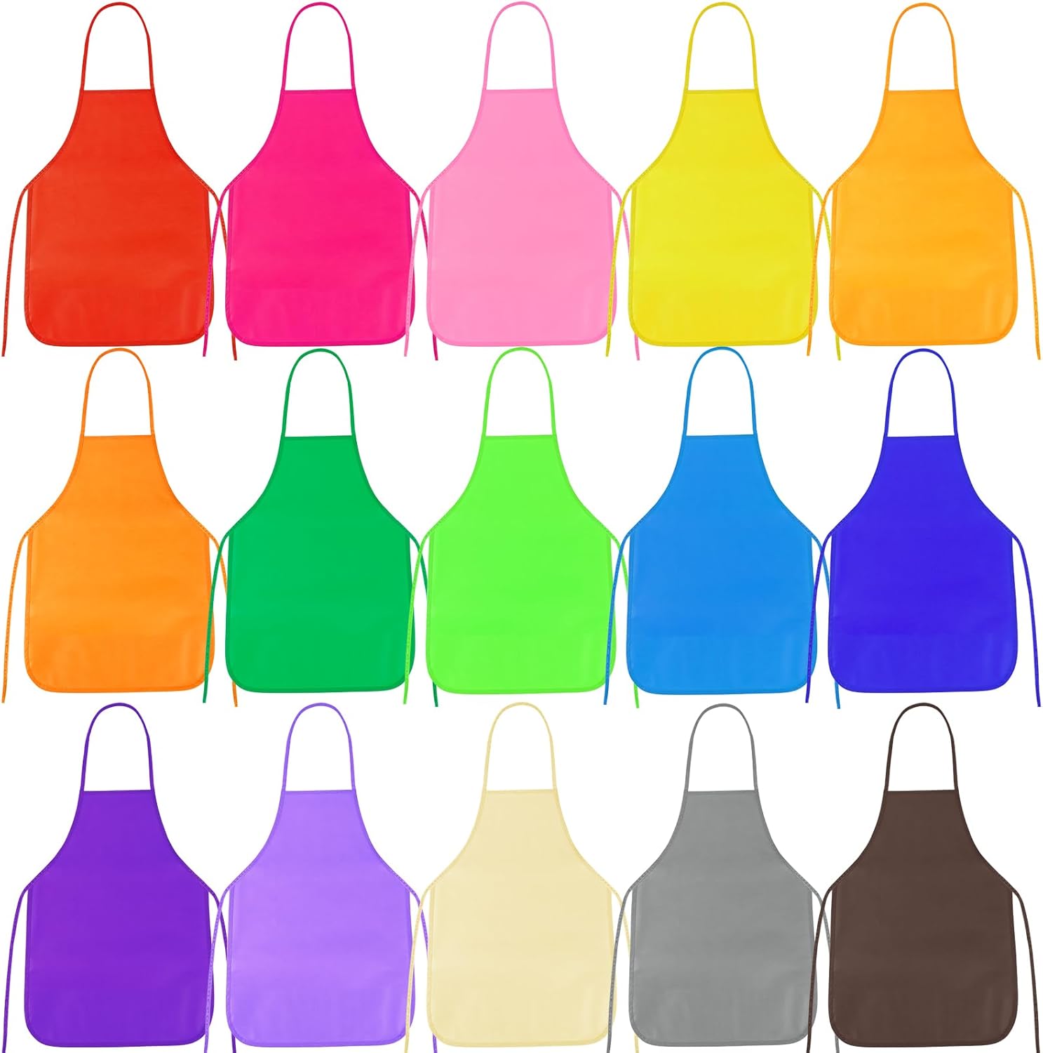 PLULON 20 Pcs Kids Apron Painting Aprons for Kids, Kids Aprons for Painting Art Apron Smocks Bulk for Art Painting Activity Craft Home Kitchen Classroom Party Supplies