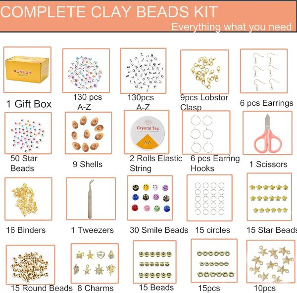 XJRLUK Clay Beads Bracelet Making Kit, 6 Boxes 20000+ PCS 144 Colors Polymer Flat HEISHI Beads Kit for Jewelry Making, Crafts Gift for Christmas Party Gift Craft kit - Image 2