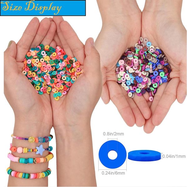 XJRLUK Clay Beads Bracelet Making Kit, 6 Boxes 20000+ PCS 144 Colors Polymer Flat HEISHI Beads Kit for Jewelry Making, Crafts Gift for Christmas Party Gift Craft kit - Image 3